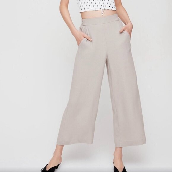 ARITZIA Wilfred Concrete Grey Faun Ankle Cut Trouser Pants US S - Picture 1 of 11